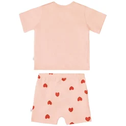 Kinder Pyjama Kurz - Bio Baumwolle, Herzen Rosa