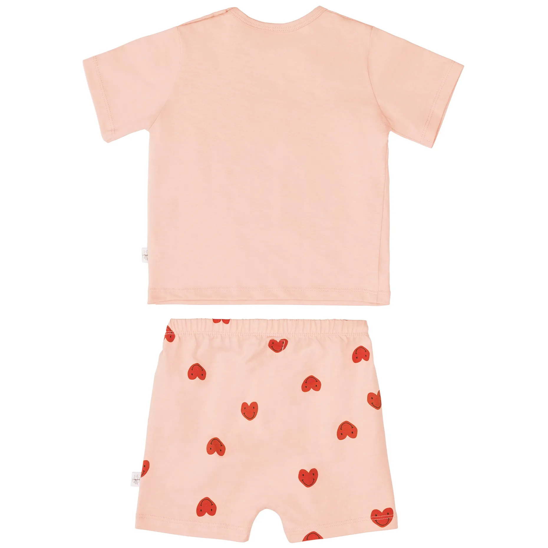 Kinder Pyjama Kurz - Bio Baumwolle, Herzen Rosa