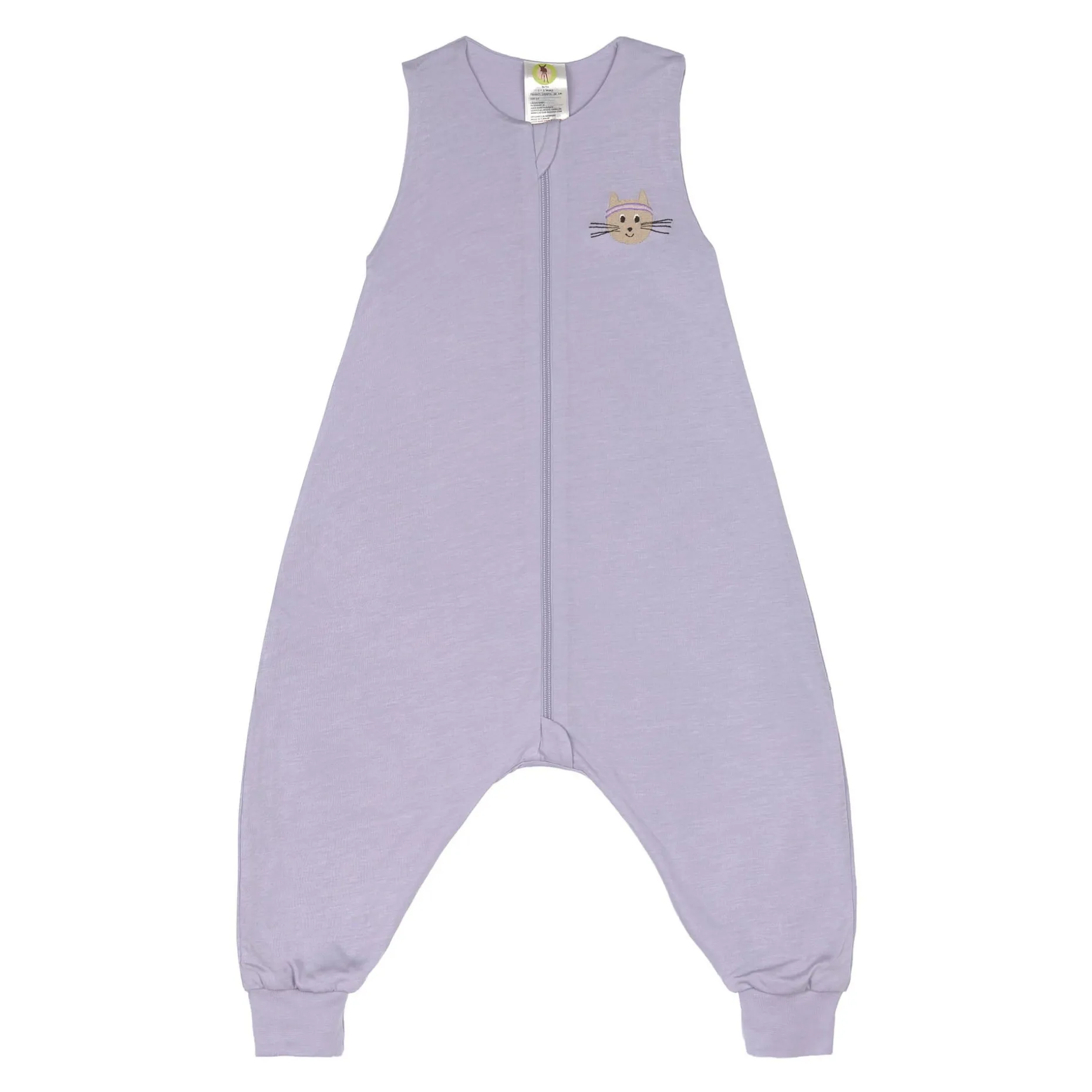Kinder Schlafoverall 0.5 TOG - Katze, Pastell Lila