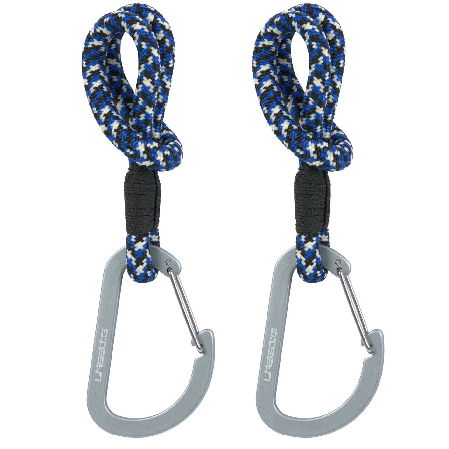 Kinderwagenhaken 2er Set - Karabiner, Schwarz Blau