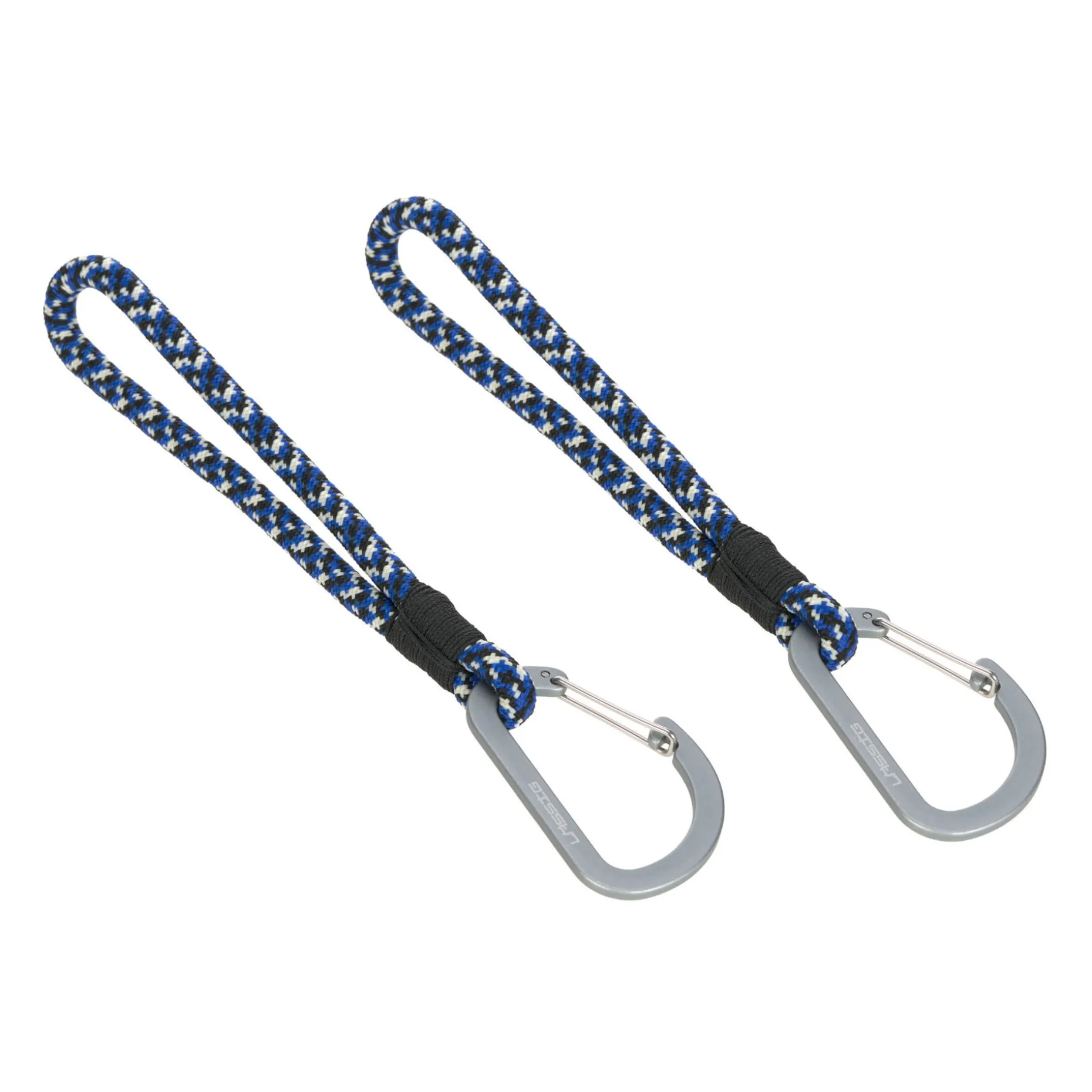 Kinderwagenhaken 2er Set - Karabiner, Schwarz Blau