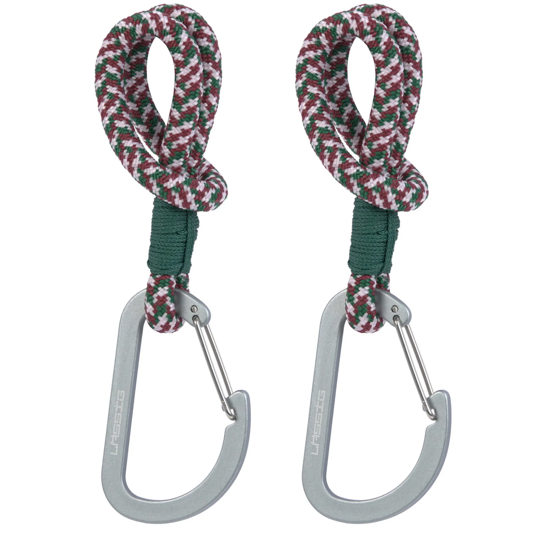 Kinderwagenhaken 2er Set - Karabiner, Grün Lila