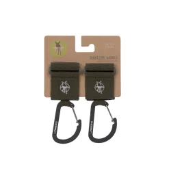 Kinderwagenhaken 2er Set - Karabiner, Oliv
