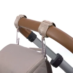 Kinderwagenhaken 2er Set - Karabiner, Beige
