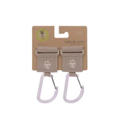 Kinderwagenhaken 2er Set - Karabiner, Beige