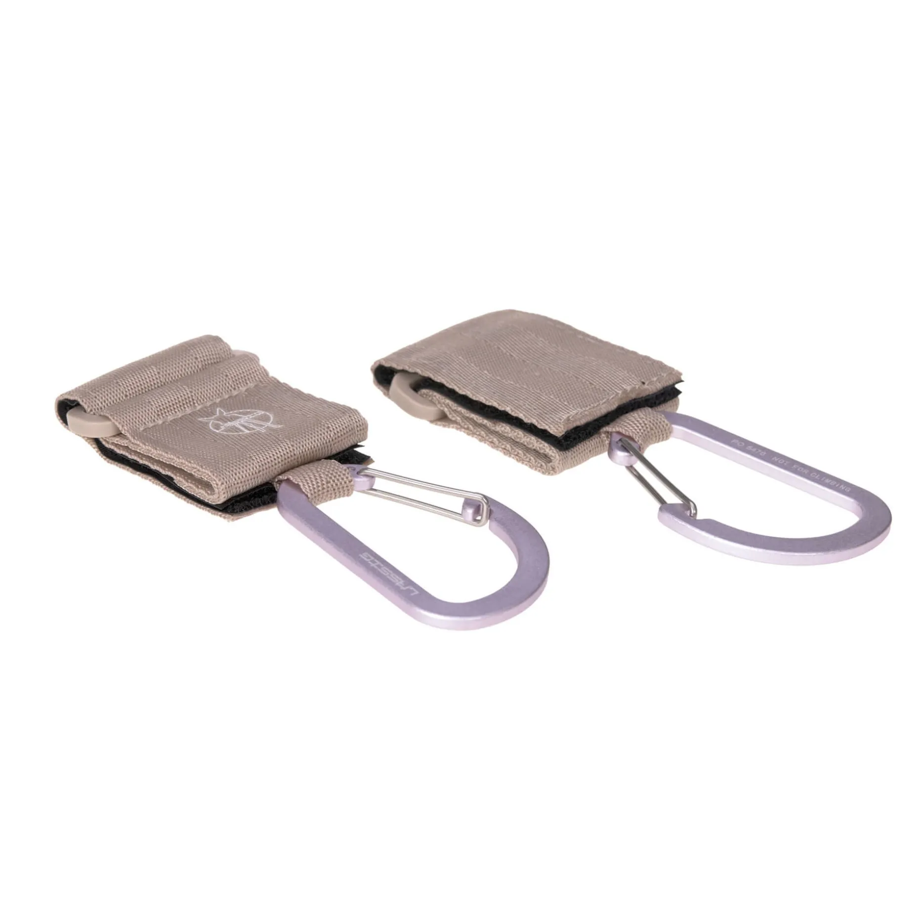 Kinderwagenhaken 2er Set - Karabiner, Beige