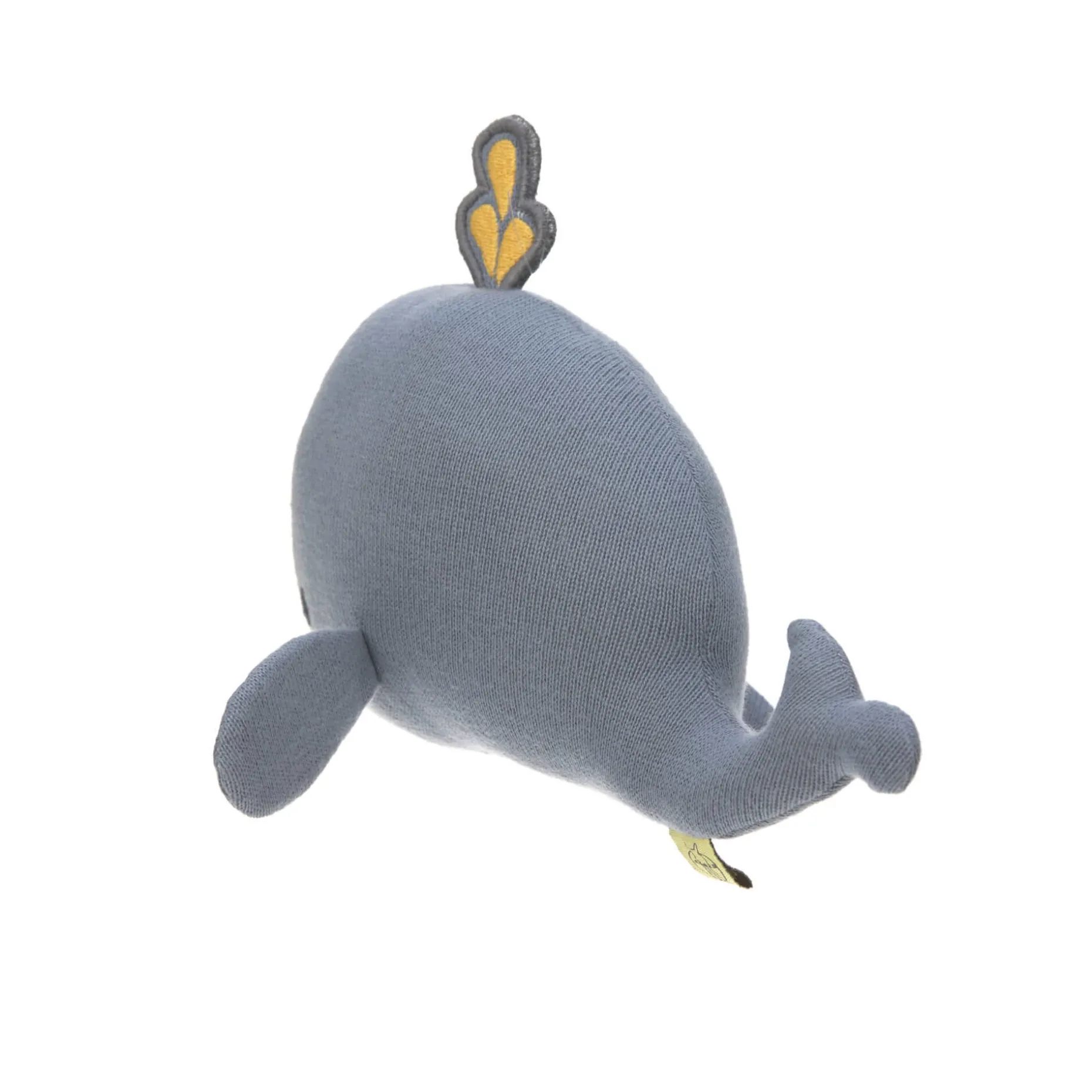 Kuscheltier mit Rassel & Knisterpapier - Knitted Toy, Little Water Whale