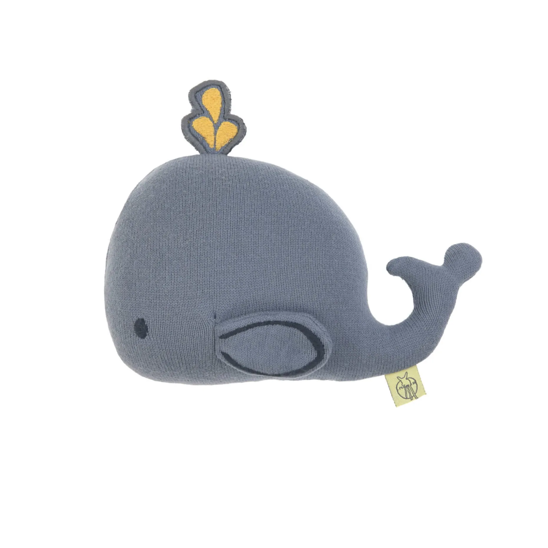 Kuscheltier mit Rassel & Knisterpapier - Knitted Toy, Little Water Whale