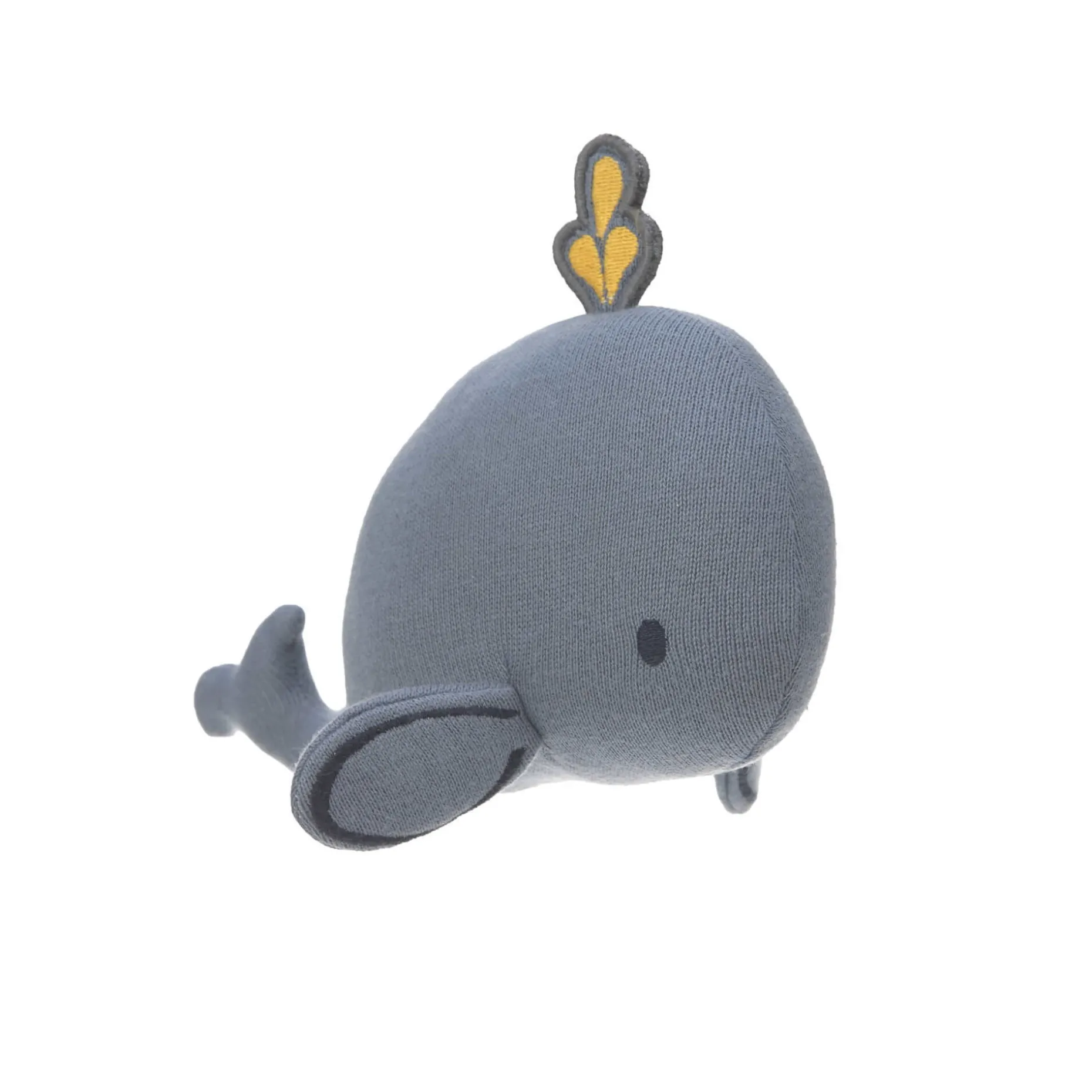 Kuscheltier mit Rassel & Knisterpapier - Knitted Toy, Little Water Whale