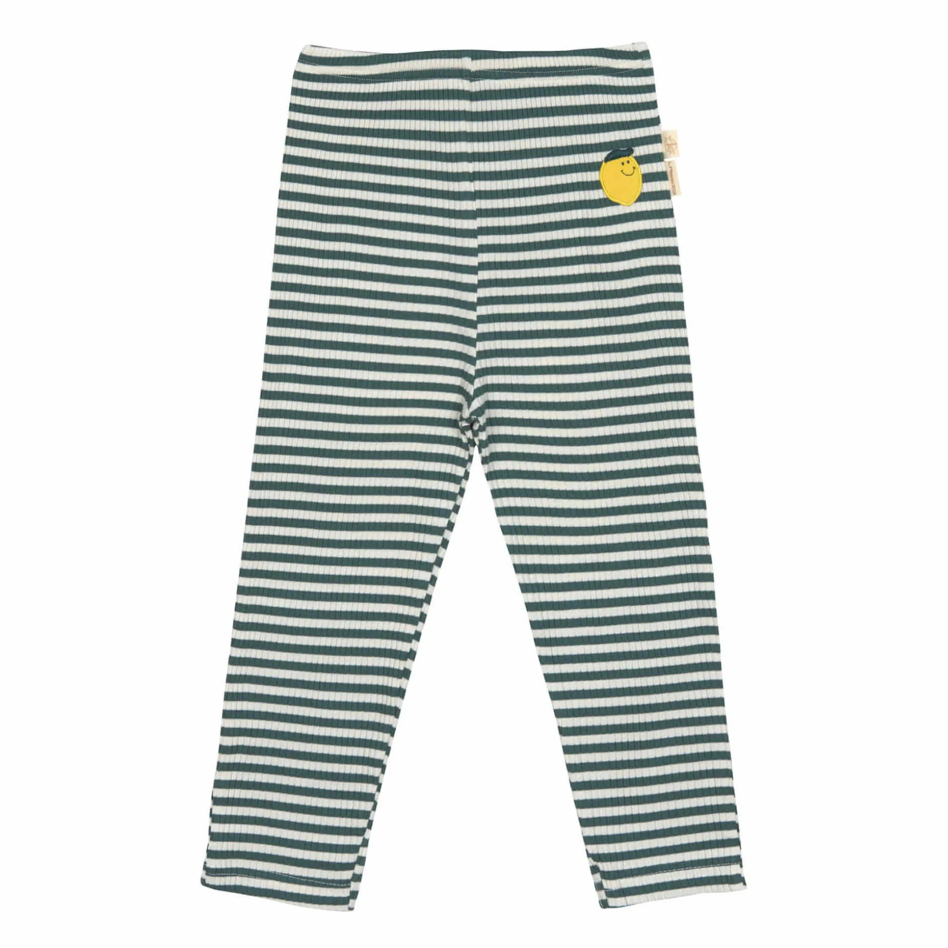 Leggings Kinder - Gerippt, Little Gang, Zitrone Dunkelgrün