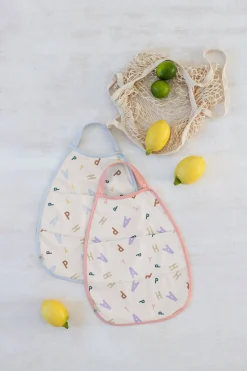 Lätzchen mit Auffangschutz Medium - Happy Fruits, Rosa