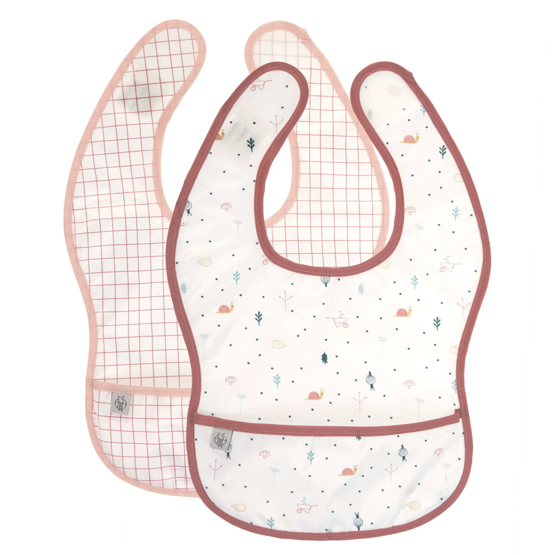Lätzchen mit Auffangtasche (2 Stk) - Bib Lightweight, Garden Explorer Schnecke