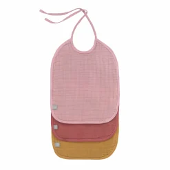 Mull Lätzchen (3 Stk) - Musselin Bib, Rose