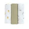 Mulltücher 3er Set 85 x 85 cm - Bio Baumwolle, Happy Fruits, Zitrone