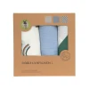 Mulltücher 3er Set 85 x 85 cm - Bio Baumwolle, Happy Rascals, Himmelblau