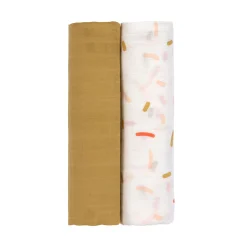 Mulltücher 2er Set 120 x 120 cm - Little Mateys, Spicy Orange