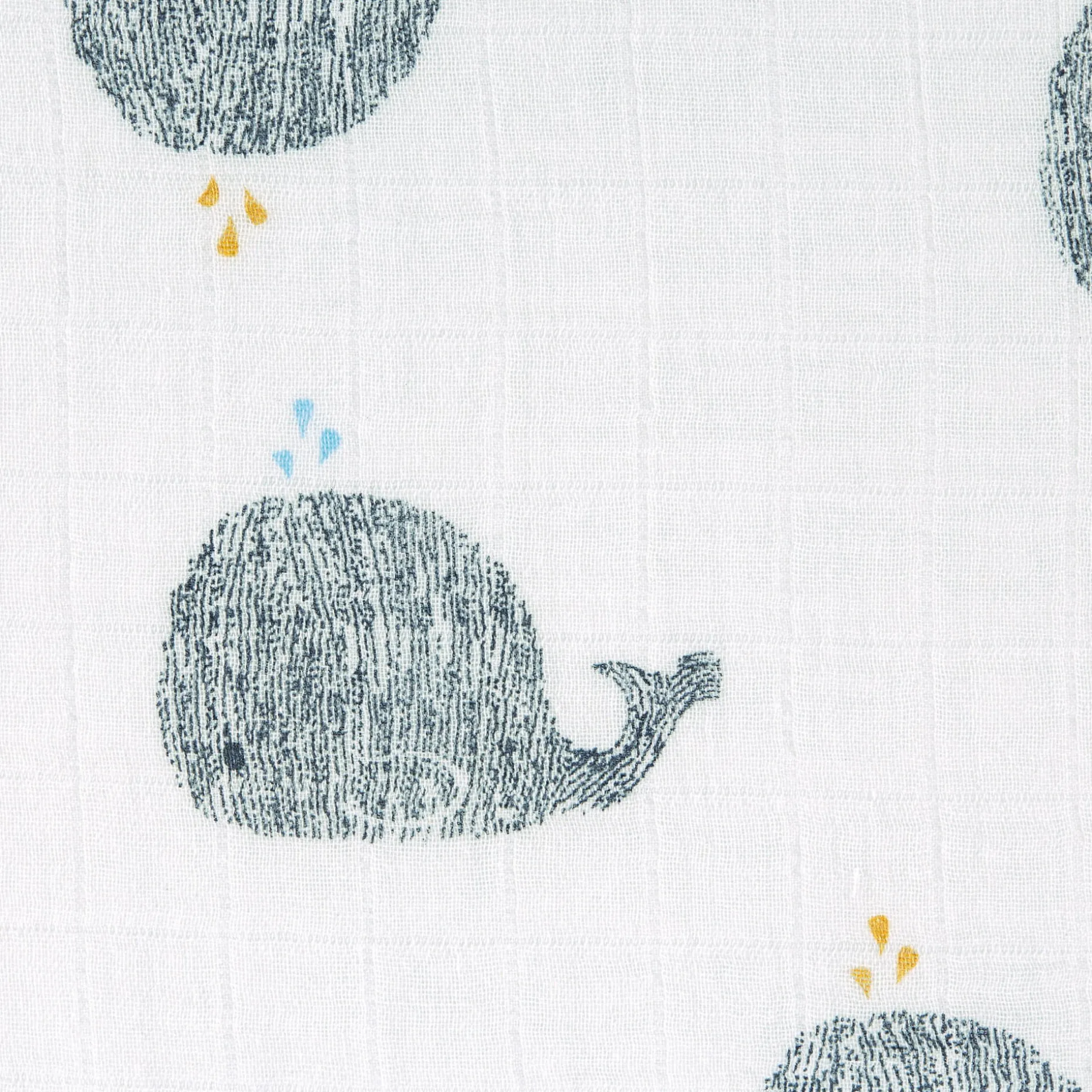 Mulltücher 2er Set 120 x 120 cm - Little Water, Whale