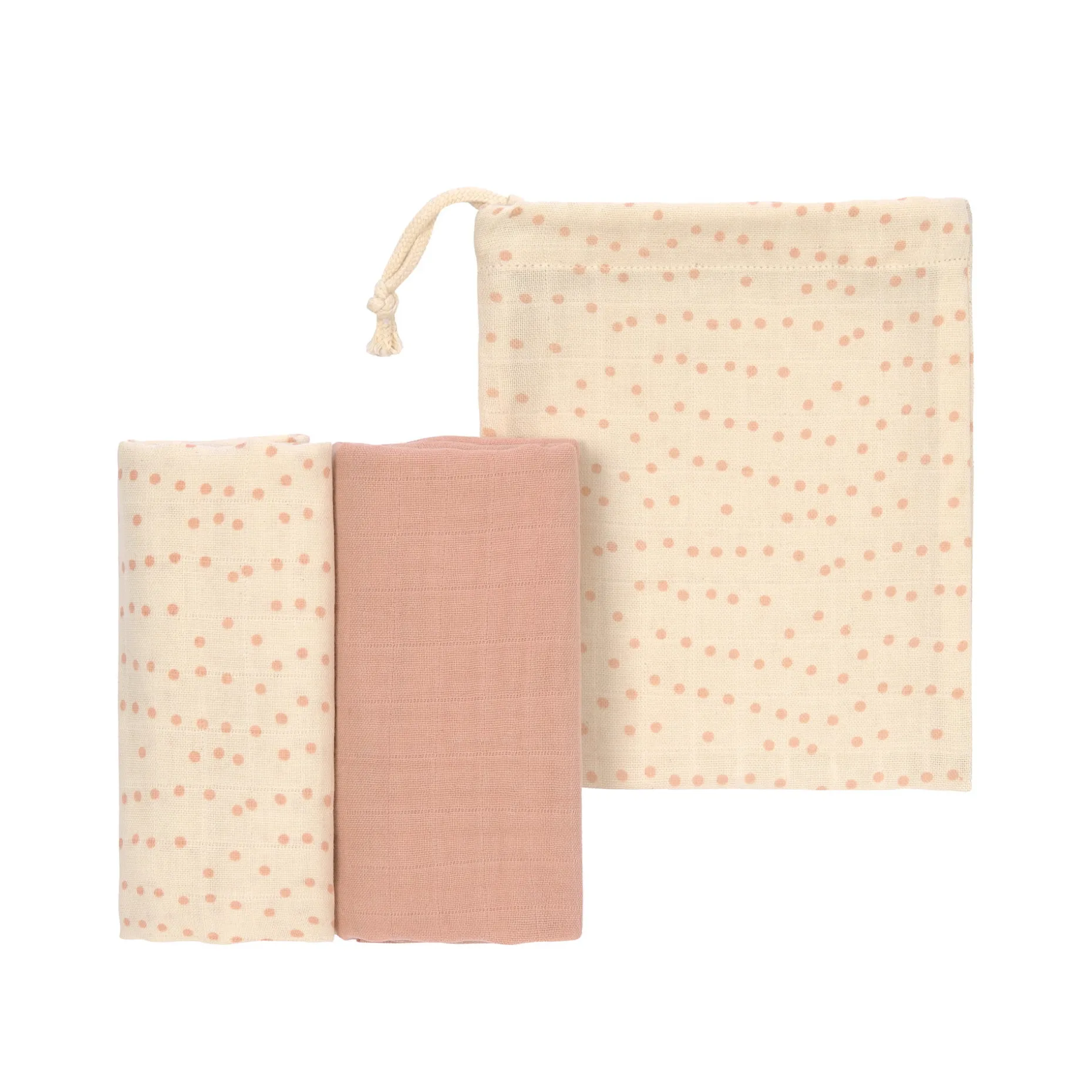 Mulltücher 2er Set 60 x 60 cm, Rosa
