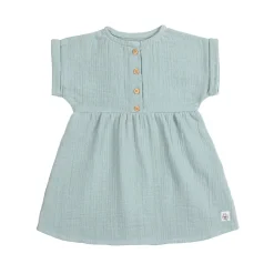 Musselin Kinderkleid - Bio Baumwolle, Silbergrau