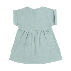 Musselin Kinderkleid - Bio Baumwolle, Silbergrau