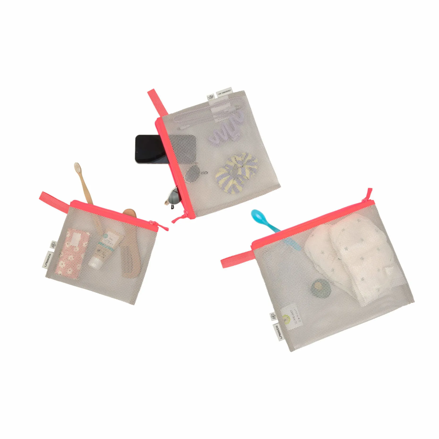Netztasche - Mesh Bags (3 Stk), Neon Orange
