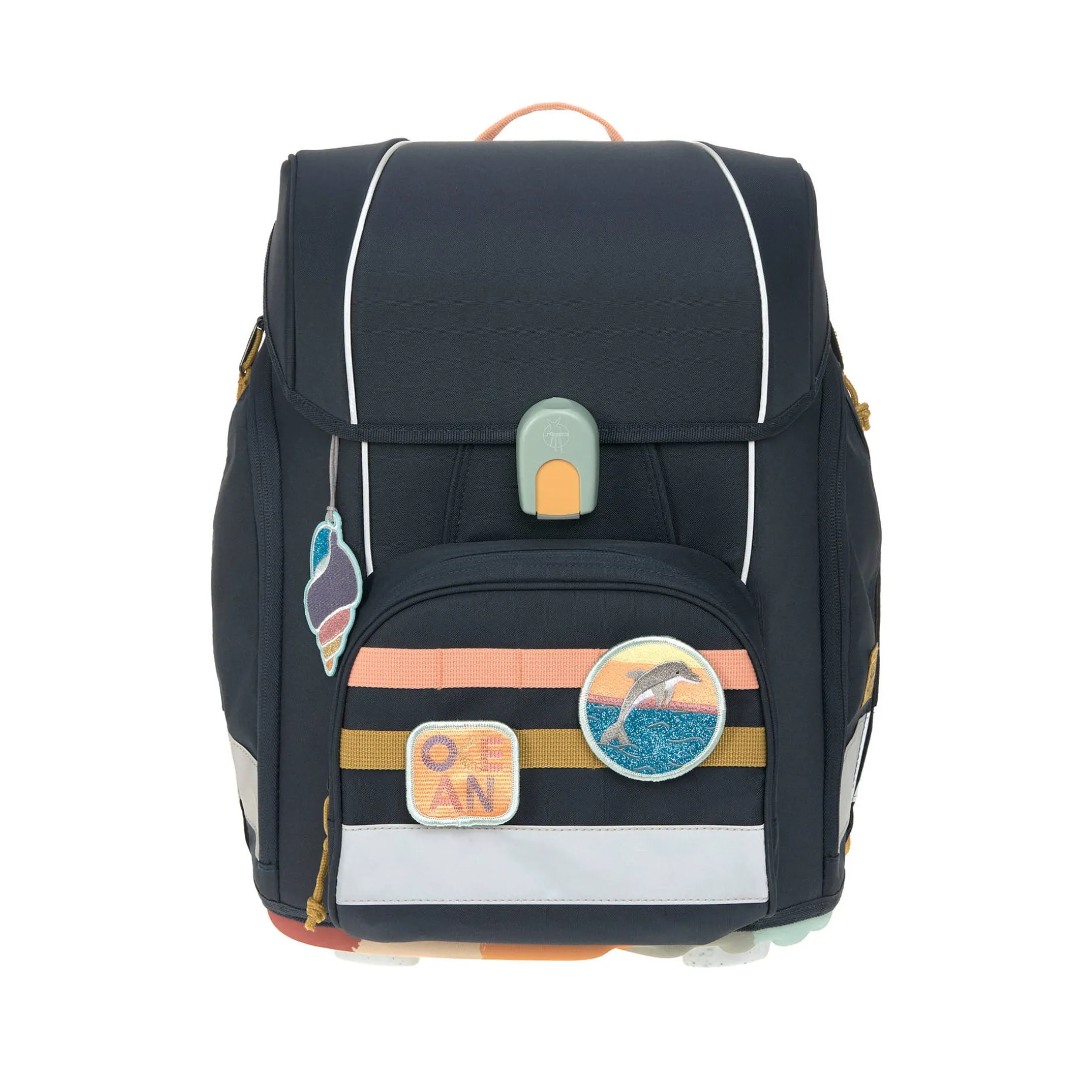 Schulranzen Set 7-teilig Boxy - Unique Ocean, Navy Blau
