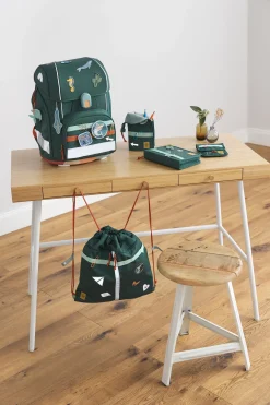 Schulranzen Set 7-teilig Boxy - Unique Ocean, Dunkelgrün