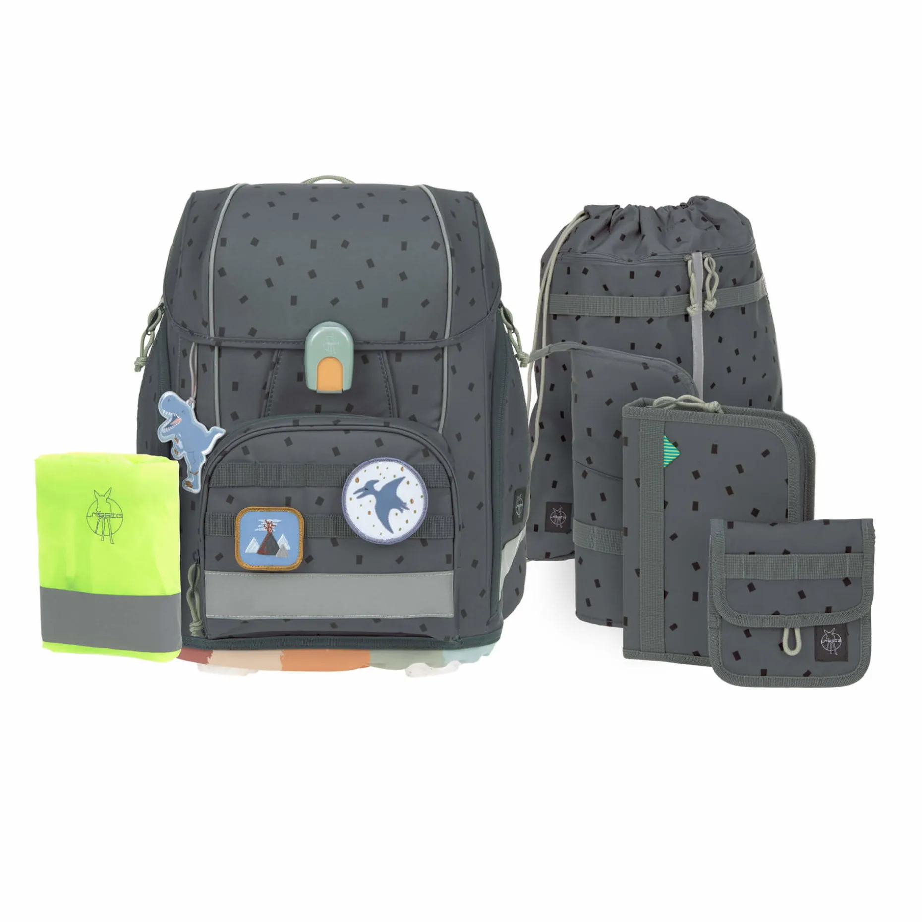 Schulranzen Set 7-teilig Boxy - Unique, Speckles Anthracite