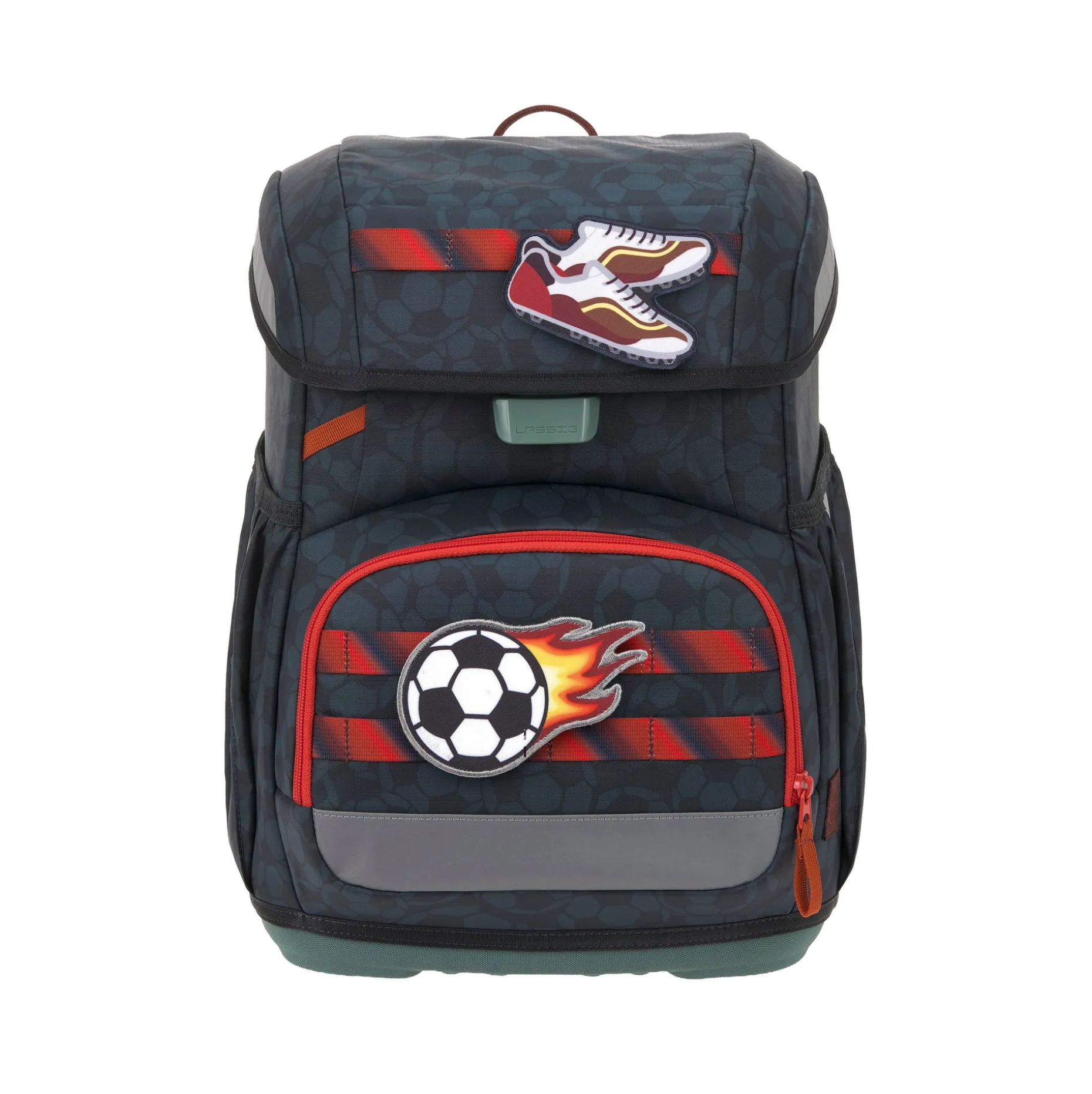 Schulranzen Set 6-teilig Light - Unique, Fussball Dunkelblau