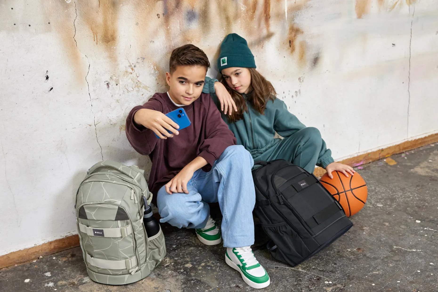 Schulrucksack - BOLD Origin Curve, Grün