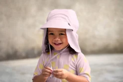 Schwimmanzug Kinder Kurzarm (UV Schutz) - Kariert, Rosa Gelb