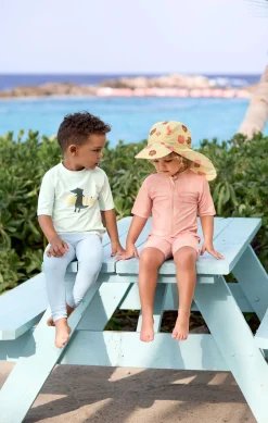 Schwimmanzug Kinder Kurzarm (UV Schutz) - Seestern, Rosa