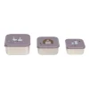 Snackbox Kinder (3er Set) - Edelstahl Brotdose, Tiny Farmer Lila