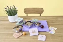 Snackbox Kinder (3er Set) - Edelstahl Brotdose, Tiny Team, Katze
