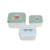 Snackbox Kinder (3er Set) - Edelstahl Brotdose, Tiny Team, Hund