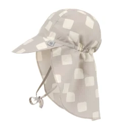 Sonnenhut Baby (UV Schutz & Nackenschutz) - Kariert, Grau Weiß
