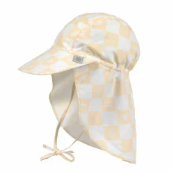 Sonnenhut Baby (UV Schutz & Nackenschutz) - Kariert, Gelb