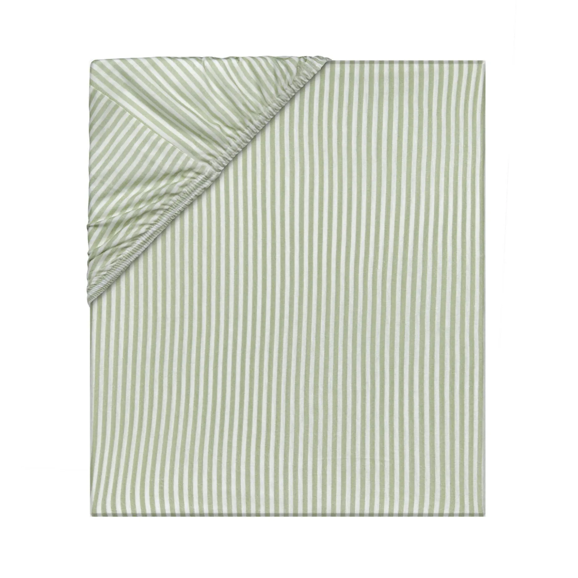 Spannbettlaken Kinderbett (70 x 140 cm) - Gestreift, Oliv Milky