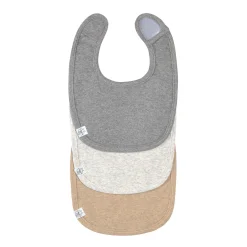 Spucklätzchen 3er Set - Baumwolle (bio), Dunkelgrau Hellgrau Beige