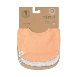Spucklätzchen 3er Set - Baumwolle (bio), Apricot Hellgrau Beige