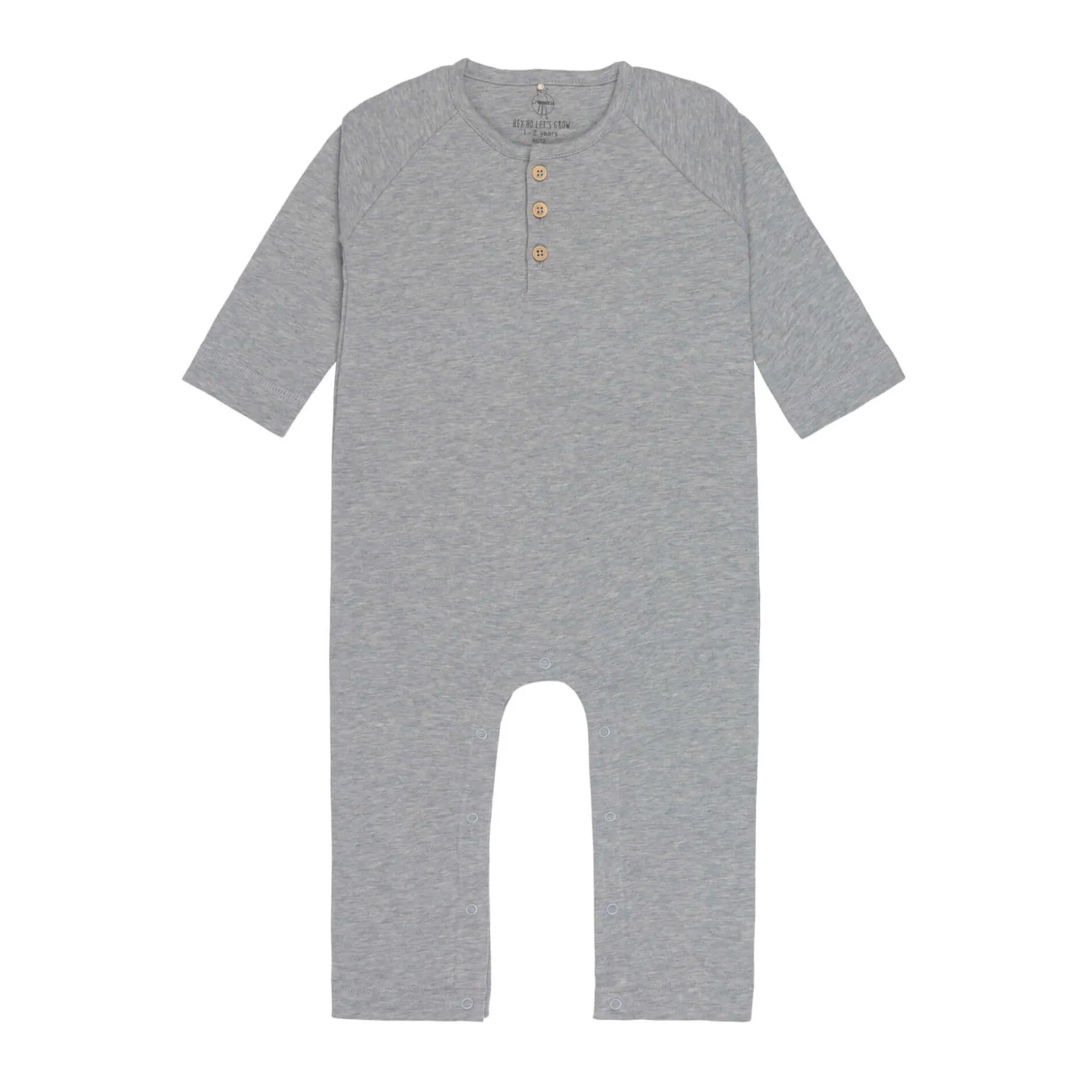 Strampler, Baby Overall - Bio Baumwolle, Grau