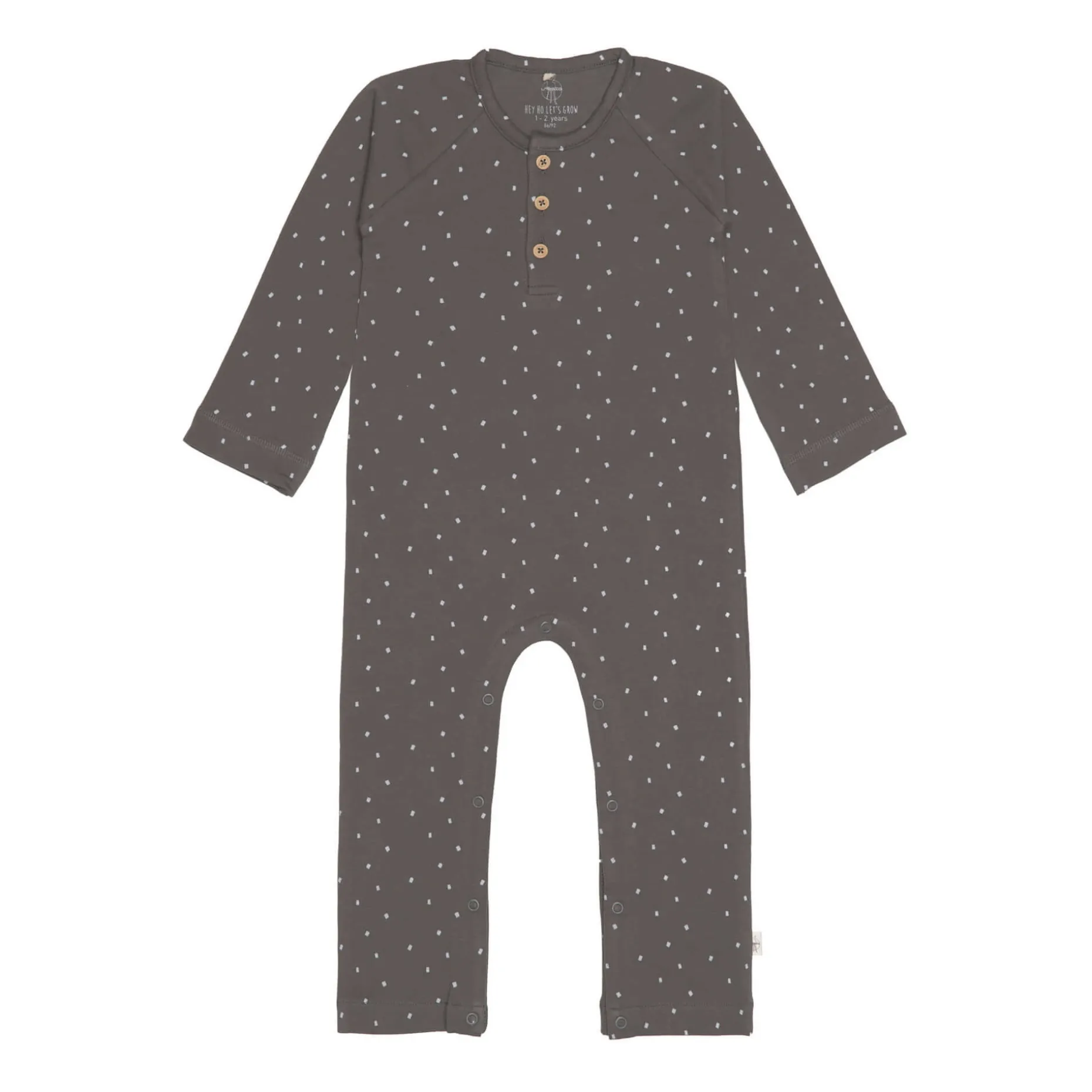 Strampler, Baby Overall - Bio Baumwolle, Spots Anthrazit
