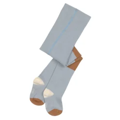 Strumpfhose Kinder, Block Streifen Hellblau Karamell