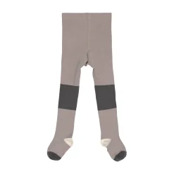 Strumpfhose Kinder, Block Streifen Taupe Anthrazit