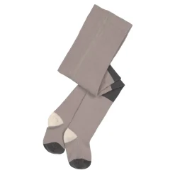 Strumpfhose Kinder, Block Streifen Taupe Anthrazit
