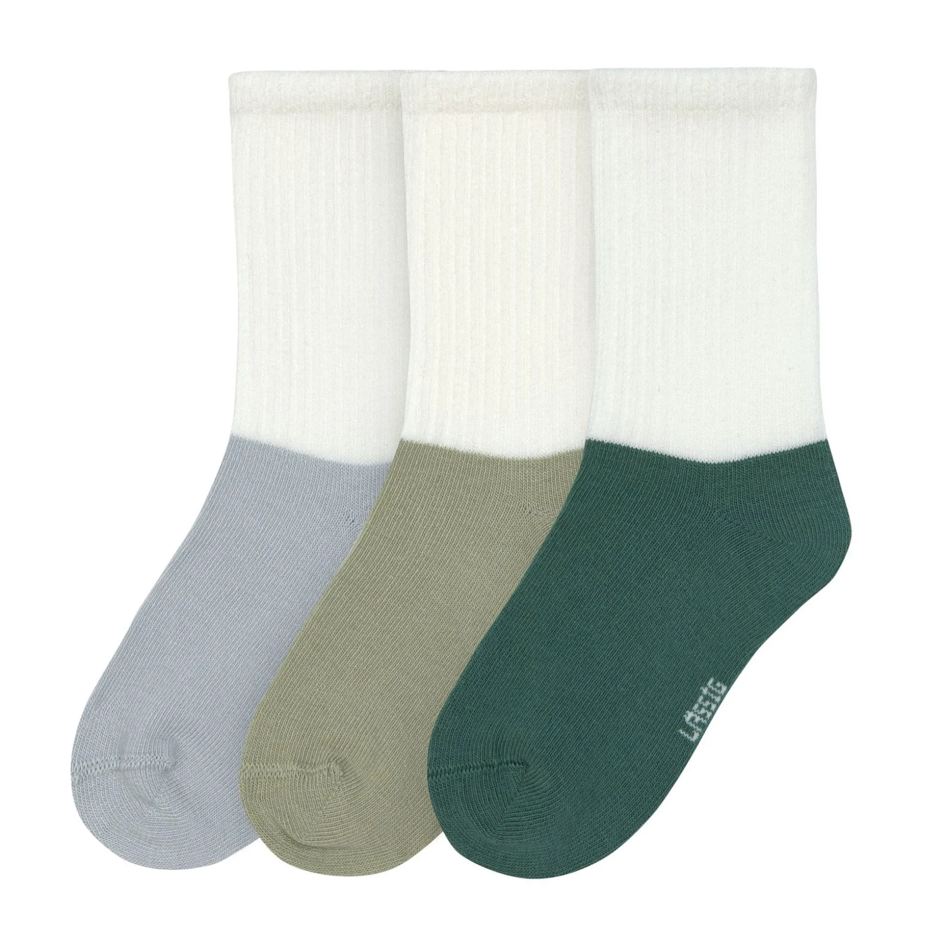 Tennissocken Kinder 3er-Set - Little Gang, Hellblau Karamell Dunkelgrün