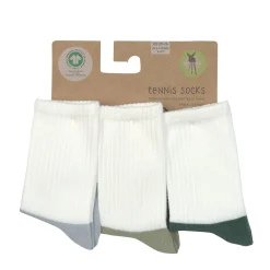 Tennissocken Kinder 3er-Set - Little Gang, Hellblau Karamell Dunkelgrün