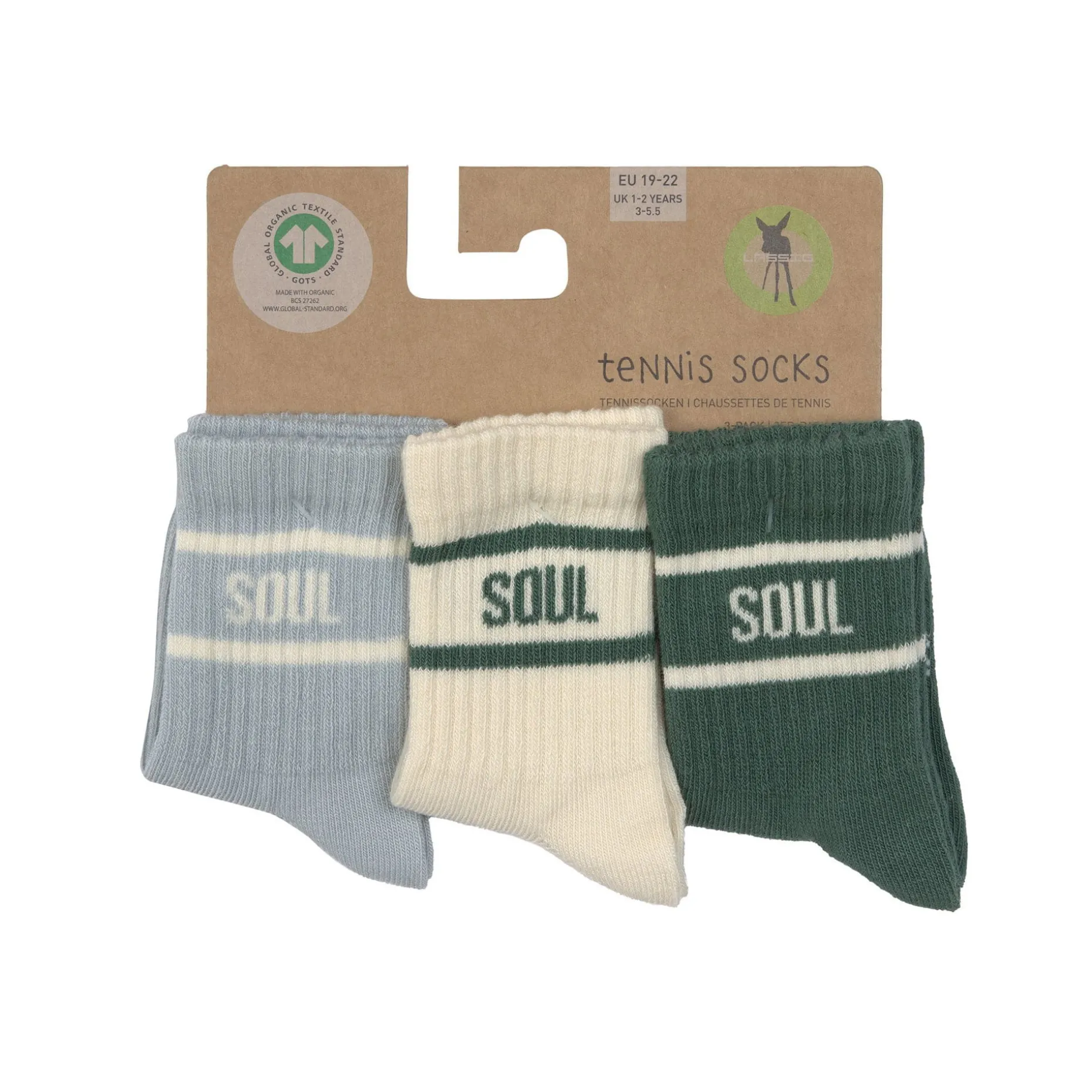 Tennissocken Kinder 3er-Set - Little Gang, Blau