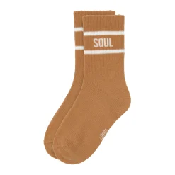 Tennissocken Kinder 3er-Set - Little Gang, Khaki Karamell