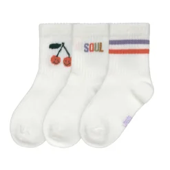 Tennissocken Kinder 3er-Set - Little Gang, Kirsche